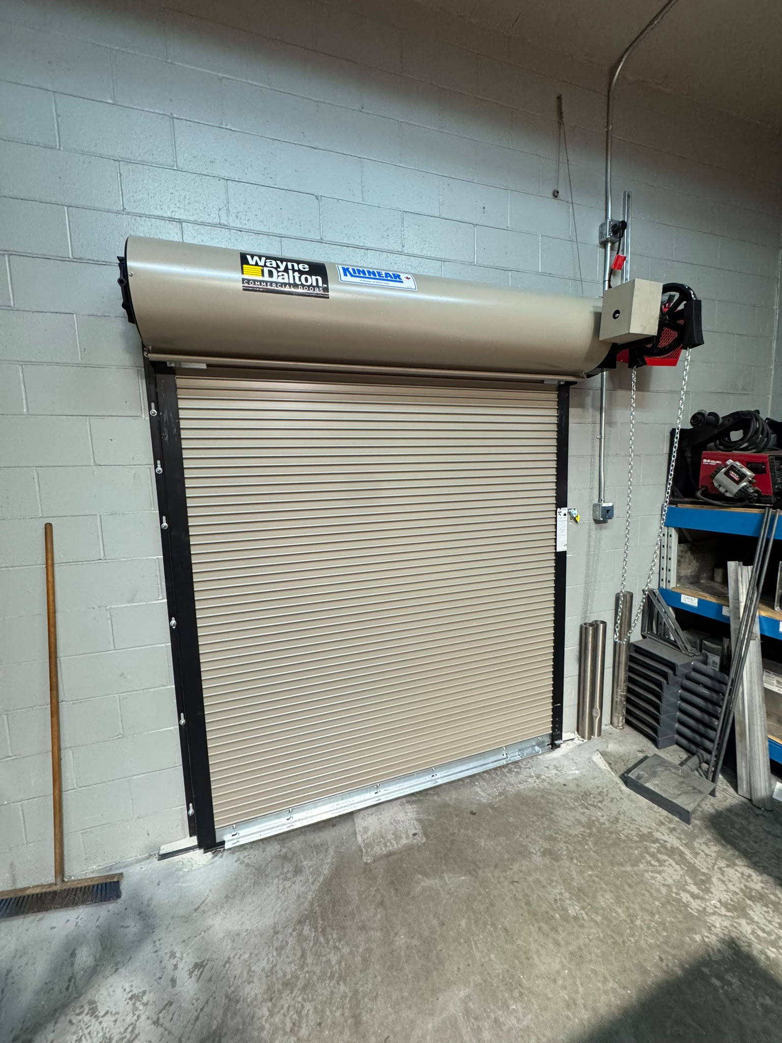 Wayne Dalton roll-up door — warehouse install
